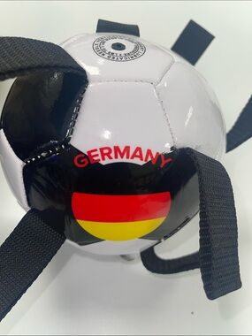 Germany Tug-PlayThemed  Soccer Ball Dog Toy - White & Black
